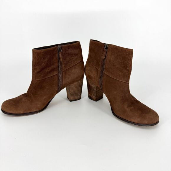 Cole Haan Nike Air Cassidy Ankle Booties Worn Leather Stacked Heel Brown 9.5 - Picture 4 of 11